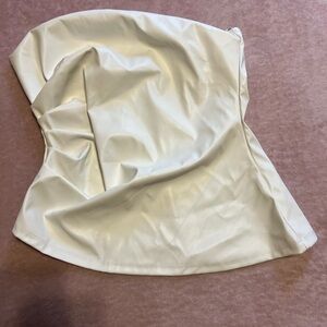 SHEIN Elegant White Strapless Top